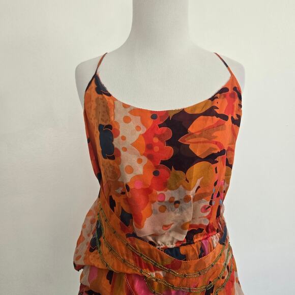 Diane von Furstenberg Ezmeralda Silk Blouse Emellished Layered Floral Women 8 - Picture 9 of 14